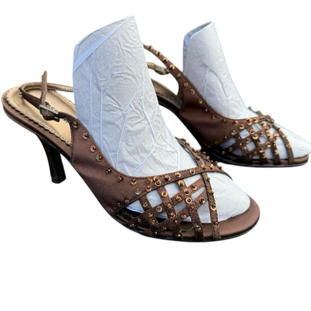 Dress Barn Women’s Brown Dress Heels size 6.5 sequin detail